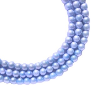 Бусина стеклянная жемчуг (иск.) на нити Премиум, сиреневый туман, 3 мм,  20 см/ около 70 бусин нить