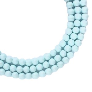 Бусина стеклянная жемчуг (иск.) на нити Премиум, мягкий голубой 3 мм,  20 см/ около 70 бусин нить