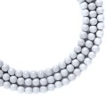 Бусина стеклянная жемчуг (иск.) на нити Премиум, теплый серый 3 мм,  20 см/ около 70 бусин нить
