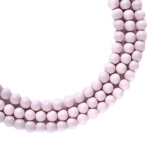 Бусина стеклянная жемчуг (иск.) на нити Премиум, Спокойный сиреневый 3 мм,  20 см/ около 70 бусин нить