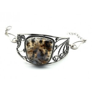 Браслет агат моховой, 16см.