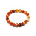 Браслет шарик 10мм из агата тонированного цвет оранжевый