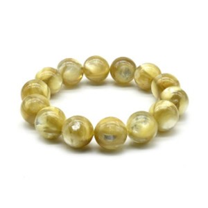 Браслет из лепидолита желтого шарик 16-17мм, 89г Браслет из лепидолита желтого шарик 16-17мм, 89г