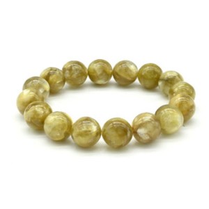 Браслет из лепидолита желтого шарик 14мм, 58г