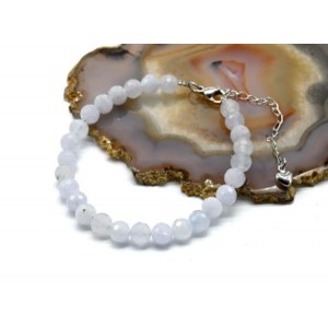 Браслет из кальцита шарик гр.6мм цвет аквамарин