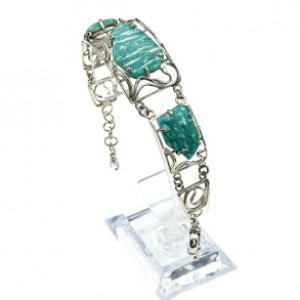 Браслет с амазонитом, 16,5см. Браслет с амазонитом, 16,5см.