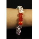 Браслет самоцветы (аметист, сердолик, горный хрусталь, авантюрин зеленый, кварц розовый)