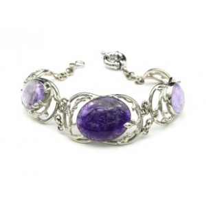 Браслет с аметистом, 19,5см Браслет с аметистом, 19,5см