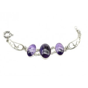 Браслет с аметистом, 17см