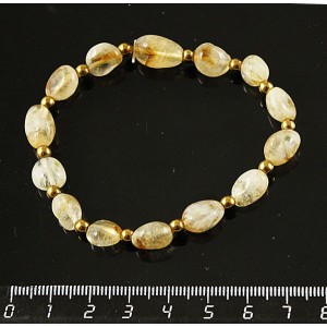 Браслет цитрин (овалы) и гематит золотистый (шарик)