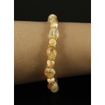 Браслет цитрин (овалы) и перламутр (шарик), через рондель