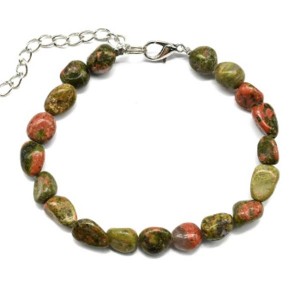 Браслет из унакита галтовка 8*10мм, 18см