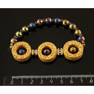 Браслет "третий глаз": гематит, лава