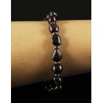 Браслет гранат (овалы) и гематит хамелеон (рондель)