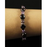 Браслет гранат (овалы), аметист (шарик) и гематит (квадрат)