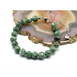 Браслет из кальцита шарик гр.8мм цвет цоизит