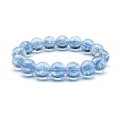 Браслет из кварца тонированного шарик 12мм цвет голубой, 16см (иск.)