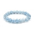 Браслет из кварца тонированного шарик 10мм цвет голубой, 16см (иск.)