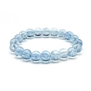 Браслет из кварца тонированного шарик 10мм цвет голубой, 16см (иск.) Браслет из кварца тонированного шарик 10мм цвет голубой, 16см (иск.)