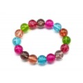 Браслет из кварца тонированного шарик 12мм цвет ассорти, 16см (иск.)