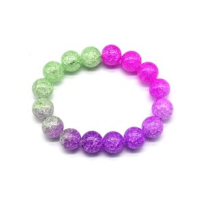 Браслет из сахарного кварца шарик 12мм цвет ассорти, 16см (иск.)