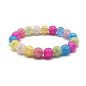 Браслет из сахарного кварца шарик 10мм цвет ассорти, 16см (иск.)