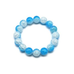 Браслет из сахарного кварца шарик 12мм цвет синий, 16см (иск.)