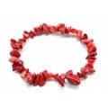 Браслет из крошки коралла цвет красный, 17см