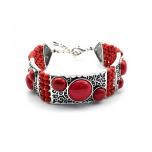 Браслет из коралла "Романтика 4", 19см (иск.)