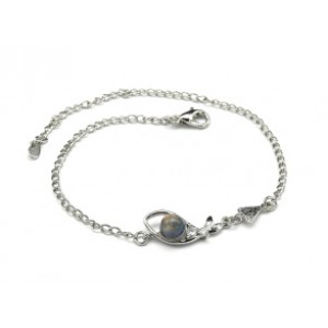 Браслет на цепочке с лабрадором "Рыбка", 21см Браслет на цепочке с лабрадором "Рыбка", 21см