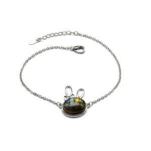 Браслет на цепочке с лабрадором "Зайка", 19см