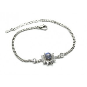 Браслет на цепочке с лабрадором "Солнце", 16см Браслет на цепочке с лабрадором "Солнце", 16см