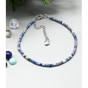 Браслет из лазурита рондель гр.3*2мм, 18см