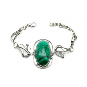 Браслет малахит, 16,5 см