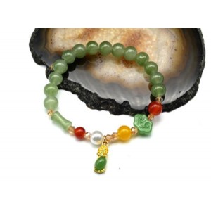 Браслет из нефрита (имитация) с подвеской шарик 8мм, 17см