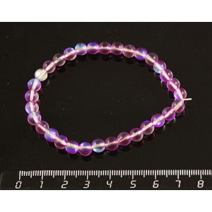 Браслет опал иск. фиолетовый шарик 6мм