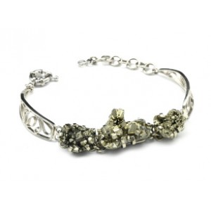 Браслет пирит, 17см.