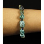 Браслет хризоколла (овалы), гематит (рондель)