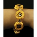 Браслет-оберег "третий глаз": тигровый глаз, гематит, лава, акрил