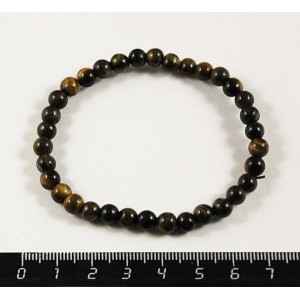 Браслет тигрово-соколиный глаз, шарик 6мм