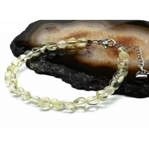 Браслет из топаза лимонного галтовка 4*5мм, 18см