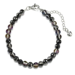 Браслет из циркона шарик гр.6мм цвет турмалин, 18см (иск.)