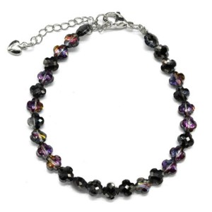 Браслет из циркона клевер 6мм цвет турмалин, 18см (иск.)