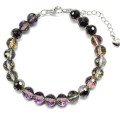 Браслет из циркона шарик гр.8мм цвет турмалин, 18см (иск.)