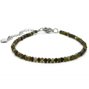 Браслет из турмалина зеленого рондель гр.3*2мм, 18см