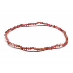 Браслет из турмалина розового шарик гр. 2мм, 19см