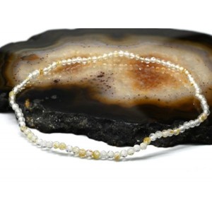 Браслет из рутилового кварца (золотой волосатик) шарик гр. 2мм, 19см