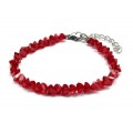 Браслет из циркона огранка 6мм цвет алый, 18см. (иск.)