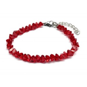 Браслет из циркона огранка 6мм цвет алый, 18см. (иск.)