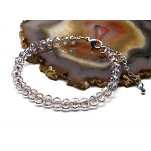 Браслет из циркона шарик гр.6мм цвет сиреневый, 18см (иск.) Браслет из циркона шарик гр.6мм цвет сиреневый, 18см (иск.)